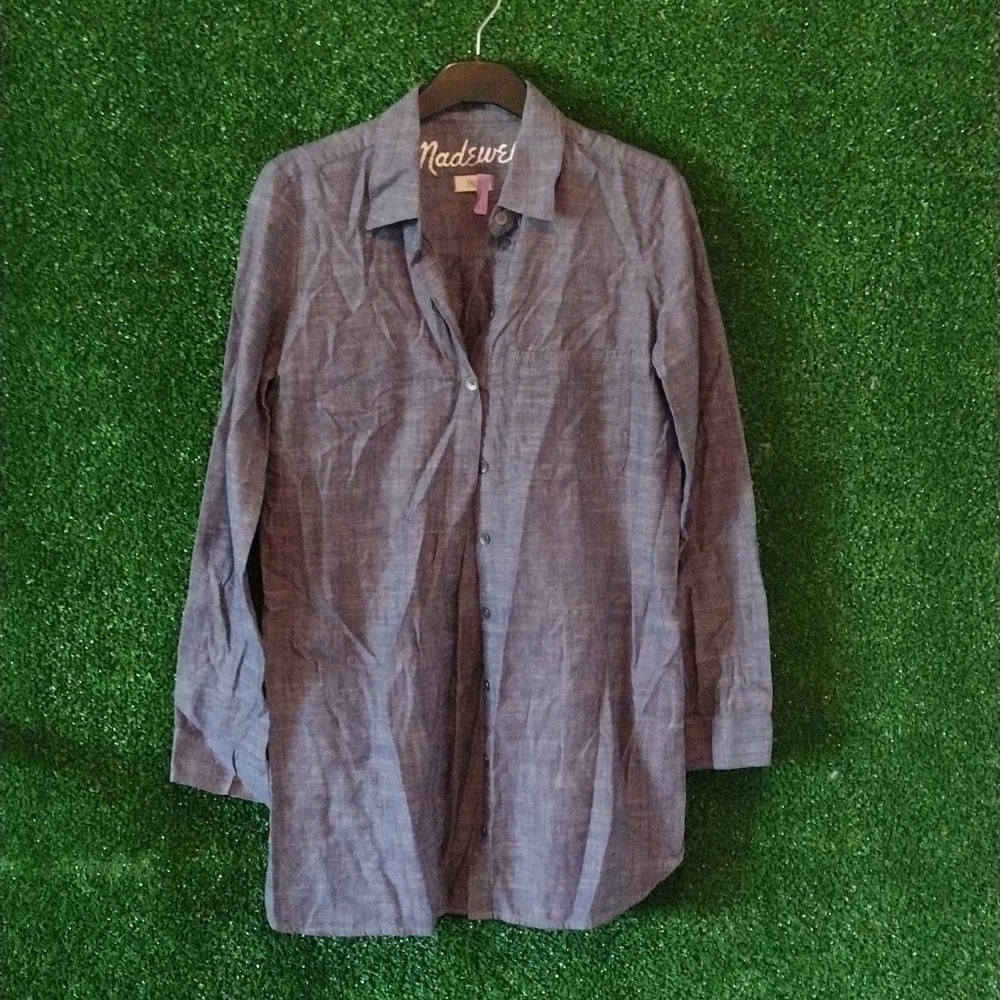 Madewell blue jean tunic button down